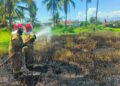 Akibat Sisa Pembakaran Sampah, Lahan Kosong yang Dipenuhi Ilalang dan Rumput Kering Hangus Terbakar